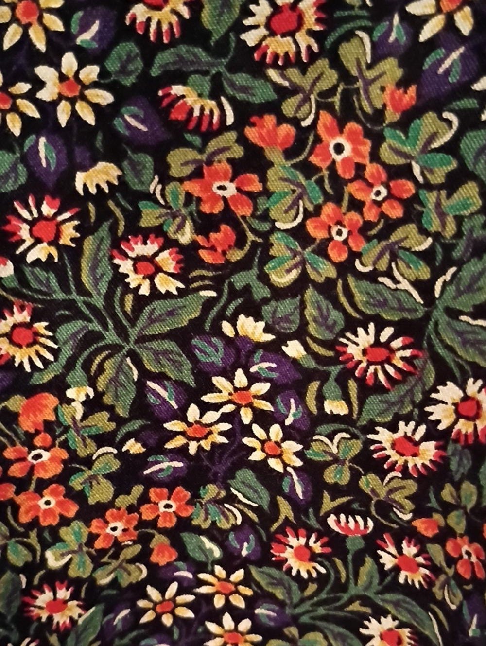 GAP Purple Floral Cotton Blouse with Green and Orange Accents - Picture 3 of 6